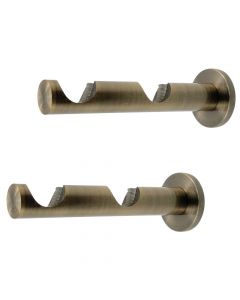 Double support for metalic rod, Size: Dia.20mm, Color: Bronzi, Material: Metalic