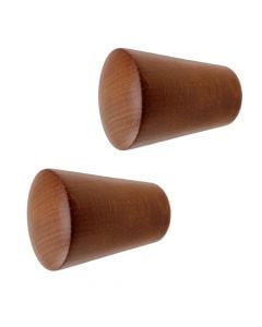 Knobs for wooden rod, METEO, Size: Dia.23mm, Color: Teak, Material: Wooden