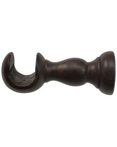 Oppen suport for wooden rod, Size: Dia.23mm, Color: Walnut, Material: Wood