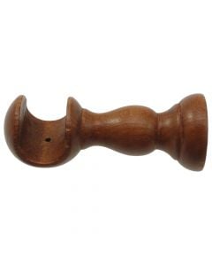 Oppen suport for wooden rod, Size: Dia.23mm, Color: Teak, Material: Wood