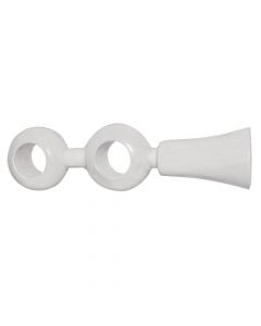 Double suport for wooden rod, Size: Dia.23mm, Color: White, Material: Wood