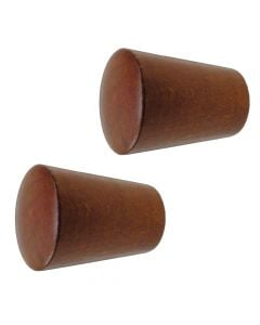 Knobs for wooden rod, METEO, Size: Dia.28mm, Color: Teak, Material: Wooden