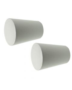 Knobs for wooden rod, METEO, Size: Dia.28mm, Color: White, Material: Wooden