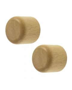 Knobs for wooden rod, TAPPO, Size: Dia.28mm, Color: Natyral, Material: Wooden