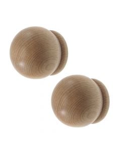 Knobs for wooden rod, PALLA, Size: Dia.28mm, Color: Natyral, Material: Wooden