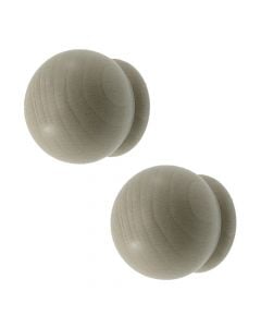 Knobs for wooden rod, PALLA, Size: Dia.28mm, Color: Bleached ash, Material: Wooden