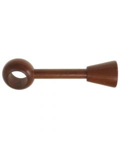 Extensible support for wooden rod, Size: Dia.28mm, Color: Teak, Material: Wood