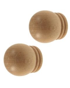 Knobs for wooden rod, PALLA, Size: Dia.35mm, Color: Natyral, Material: Wooden