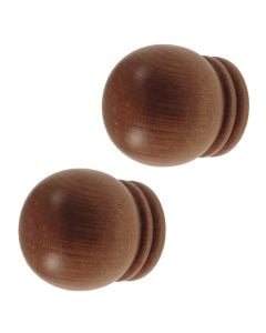 Knobs for wooden rod, PALLA, Size: Dia.35mm, Color: Teak, Material: Wooden