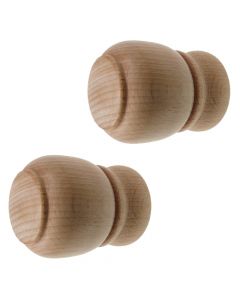 Knobs for wooden rod, Size: Dia.35mm, Color: Natural, Material: Wooden