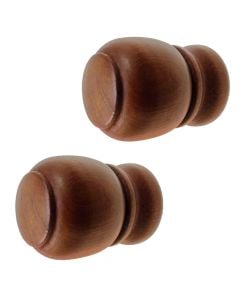 Knobs for wooden rod, Size: Dia.35mm, Color: Teak, Material: Wooden
