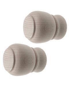 Knobs for wooden rod, Size: Dia.35mm, Color: Bleached ash, Material: Wooden