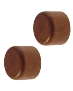 Knobs for wooden rod, Size: Dia.35mm, Color: Teak, Material: Wooden