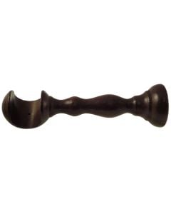 Oppen suport for wooden rod, Size: Dia.23x18mm, Color: Walnut, Material: Wood