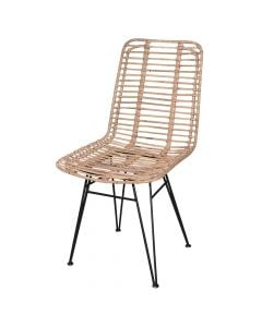 Chair, Havana, Teak wood/Metallic, natural, 44x45xH86 cm