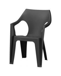 Karrige me krahë, DANTE, plastike, e zezë, 57x57xH79 cm