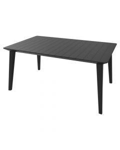 Tavolinë kopshti Lima, plastike, e zezë, 157x98xH74 cm
