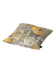 Decorative pillow, Cologne, 50%cotton 50% polyester, yellow, 50x50x12 cm