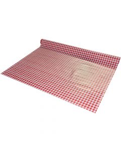 Tablecloth, PVC, white-red, 140 cm