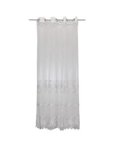 Curtain with rings, polyester, white, 150x260 cm