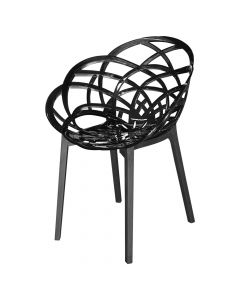 Armchair, Flora,  Polypropylen/polycarbonate, black, 60x59xH83 cm