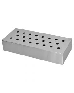 Smoker box ,"Vaggan", for barbecue, inoks, grey, 10x24x 4.5 cm
