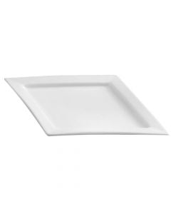 Rhombus plate PARTY, 34x24cm, White