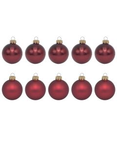 Decorative sphere, glass, red, dia 6 cm, 10 pc