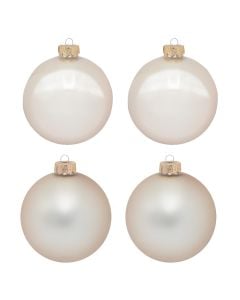 Decorative sphere (Pk4), Size: Dia 10cm, Color: Pearl, Material: Glass