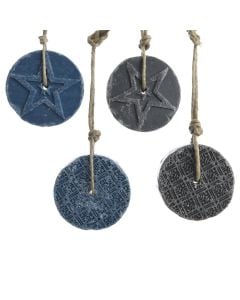 Decorative hanger, metallic, assorted, dia 7.5 cm