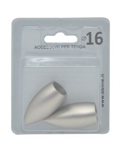 Knods for curtaind rod ellise, metallic, silver, dia 16 mm