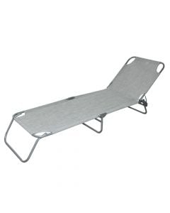 Beach Chair, metalic-textilene, grey, 185X55X24 cm