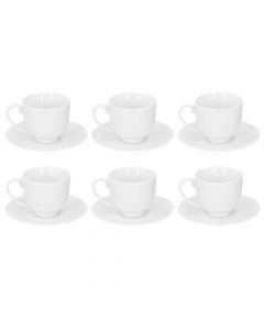 Espresso cup, Alpina, ceramic, 6 plates + 6 cups