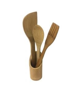 Kitchen accesory holder, bamboo, 28 cm, 3 piece