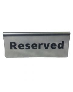 Label, Reserved, stainless steel, 10x6 cm