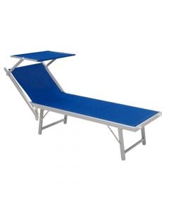 Folding Bed, aluminium-textilene, blue