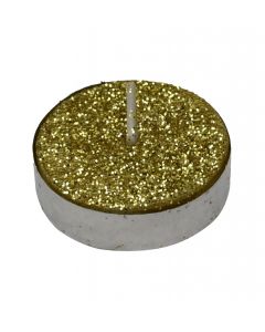 Decorative candle, paraffin, gold, H5 cm, 6 pcs