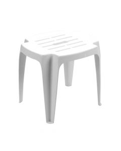 Tavolinë për shezlone, plastike, e bardhë, 42x37xH38 cm