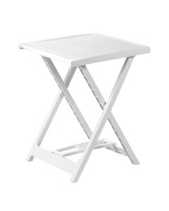 Tavolinë e palosshme, plastike, e bardhë, 50x47xH65 cm