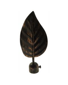 Knob for curtain rods, Foglia Lauro, metallic, rust, dia 20 mm