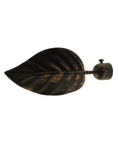 Knob for curtain rods, Foglia Lauro, metallic, rust, dia 20 mm