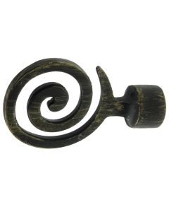 Knob for curtain rods, Rio, metallic, black-gold, dia 20 mm