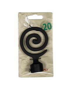 Knob for curtain rods, Rio, metallic, black, dia 20 mm