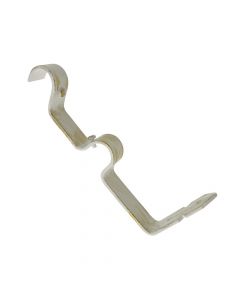 Support double for curtain rods, metallic, white, dia 20 mm