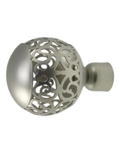 Knobs for curtain robs, Pomolo, metallic, grey, dia 20 mm