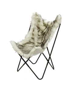Butterfly chair, metal structure, light gray, 69x81x103 cm