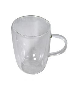 Tea mug, glass, dia 6.5x11.5 cm
