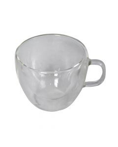 Tea mug, glass, dia 9x7.5 cm
