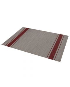 Place mat, PVC, white-red, 30x45 cm