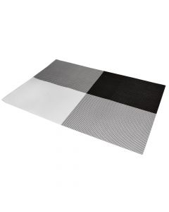 Place mat, PVC, black-grey, 30x45 cm